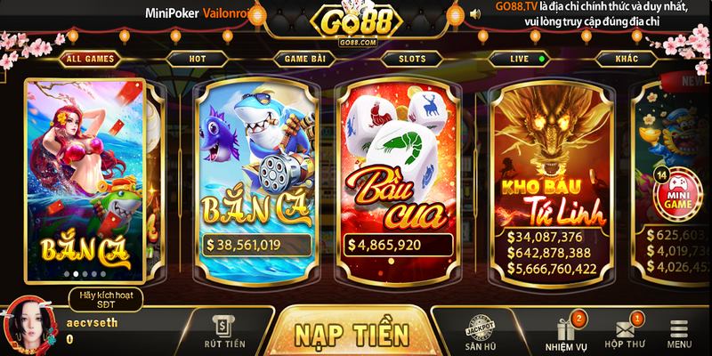 Đăng ký tài khoản thành công để thoải mái trải nghiệm game ở GO88