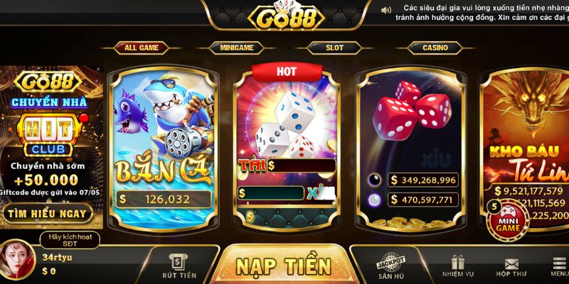 Go88 mang đến cho cược thủ hàng loạt chủ đề hấp dẫn